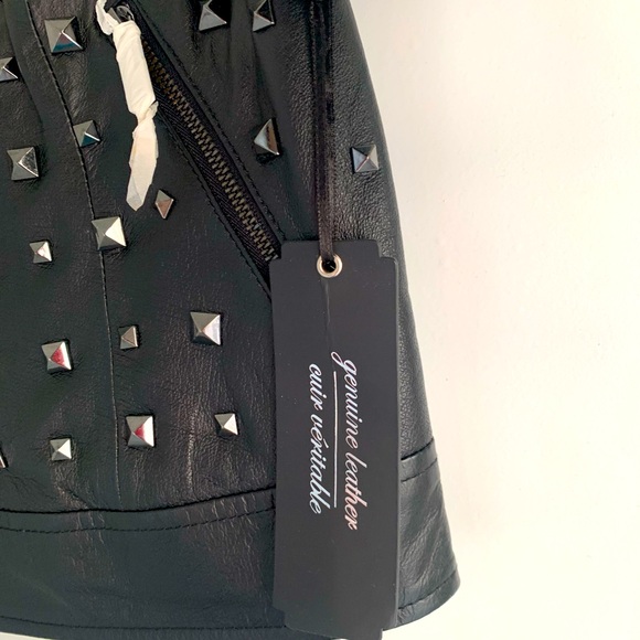 Bebe leather jacket with studs brand new size S - Picture 4 of 4